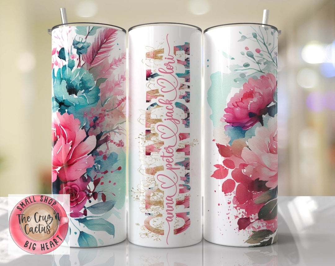 CUSTOM Floral Tumbler