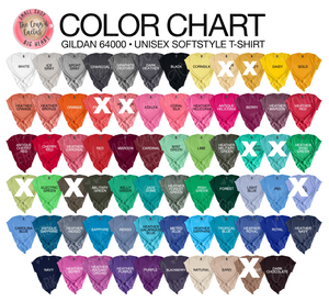 SIZE GUIDE AND COLOR CHART